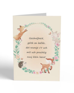 28 - Limburgse wenskaart – Gezòndjheid, gelök en leefde, det wunsje v'r uch mit uch prachtig nuuj klein laeve!